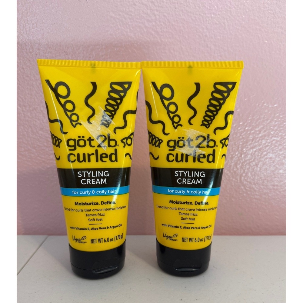 Got2b Curled Styling Cream for Curly & Coily Hair 6oz Lot of 2 Vegan Formula